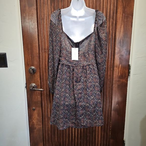 NWT OPT PAISLEY PRINT MINI DRESS - Picture 2 of 6